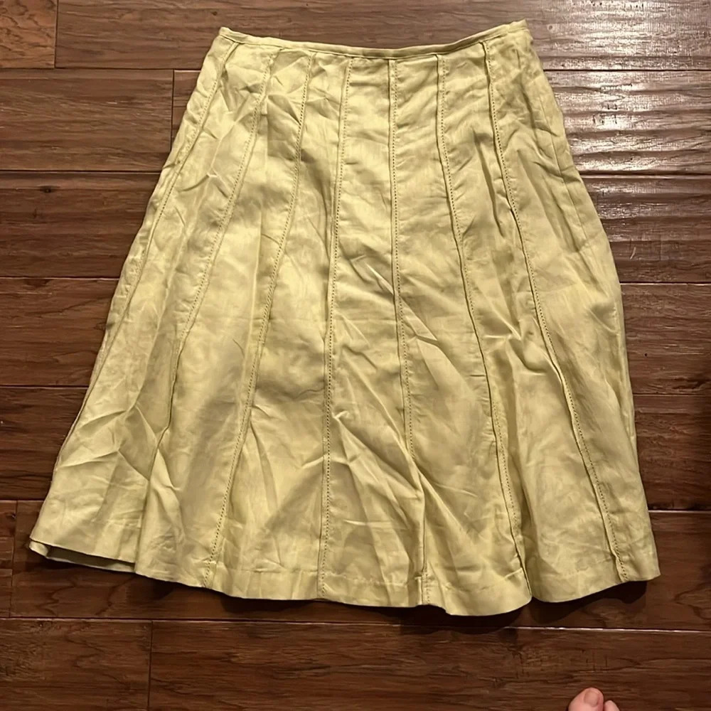 Edward Green Linen Skirt Size 4 - Picture 4 of 8